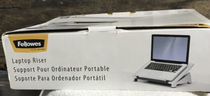Fellowes Laptop Riser Stand 17" Adjustable Ergonomic Support Black Chrome NEW - Image 3