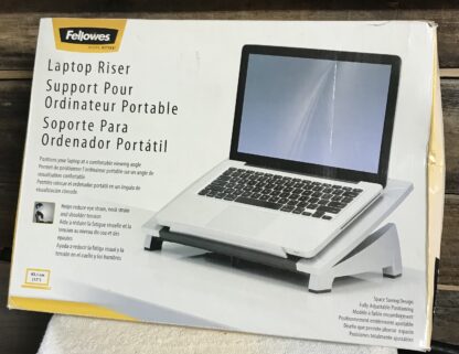Fellowes Laptop Riser Stand 17" Adjustable Ergonomic Support Black Chrome NEW - Image 4