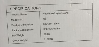N5 Laptop Stand White Adjustable Foldable Notebook Holder Ergonomic NEW - Image 5