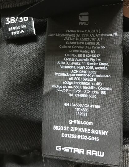 G-Star RAW 5620 3D Zip Knee Skinny Jeans 38x36 Sunfaded Cement NEW - Image 16