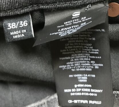 G-Star RAW 5620 3D Zip Knee Skinny Jeans 38x36 Sunfaded Cement NEW - Image 18