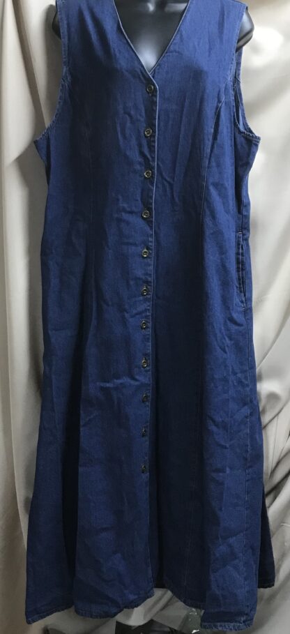 Alfred Dunner Blue Denim Jumper Dress Size 18 – 100% Cotton - Image 3