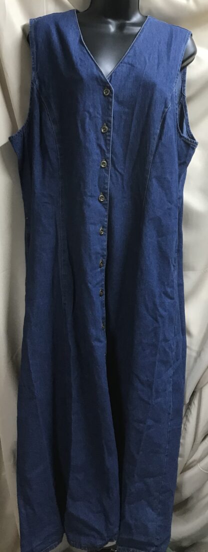Alfred Dunner Blue Denim Jumper Dress Size 18 – 100% Cotton - Image 7