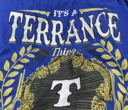 Gildan Royal Blue "It’s A Terrance Thing" Graphic T-Shirt 4XL – NEW - Image 4