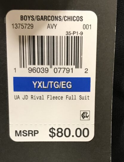 Under Armour Boys YXL Black Hoodie & Pants Set UA Rival Fleece NEW - Image 16