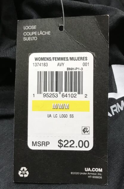 Under Armour Women’s Black Loose-Fit T-Shirt Sz M – NEW - Image 6