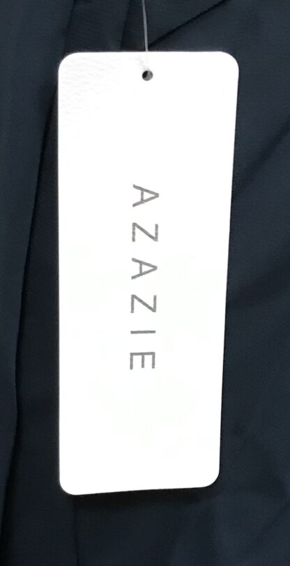 Azazie Emerald Dark Navy A-Line Pleated Chiffon Gown Sz A6 – NEW - Image 4