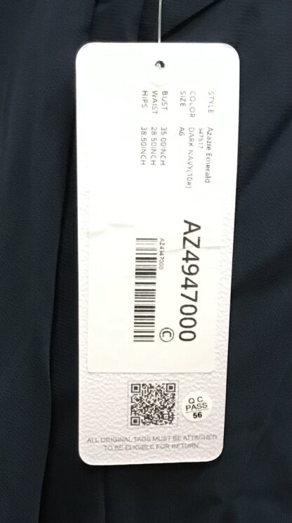 Azazie Emerald Dark Navy A-Line Pleated Chiffon Gown Sz A6 – NEW - Image 5
