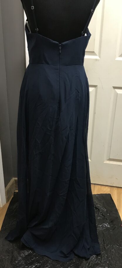 Azazie Emerald Dark Navy A-Line Pleated Chiffon Gown Sz A6 – NEW - Image 7