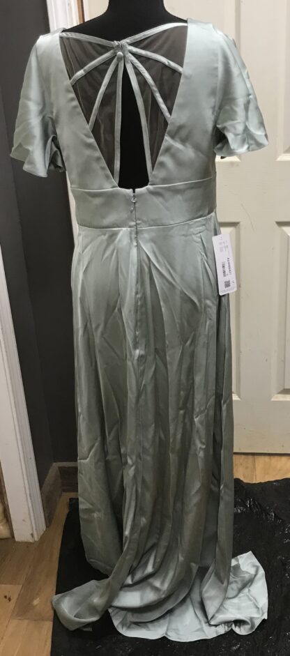 Azazie Lani Agave Light Green Stretch Satin Dress Sz A12 – NEW - Image 7