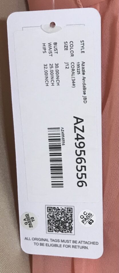Azazie Andalise Coral Lace Chiffon Junior Bridesmaid Dress Sz J12 – NEW - Image 4