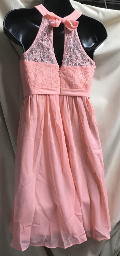 Azazie Andalise Coral Lace Chiffon Junior Bridesmaid Dress Sz J12 – NEW - Image 5