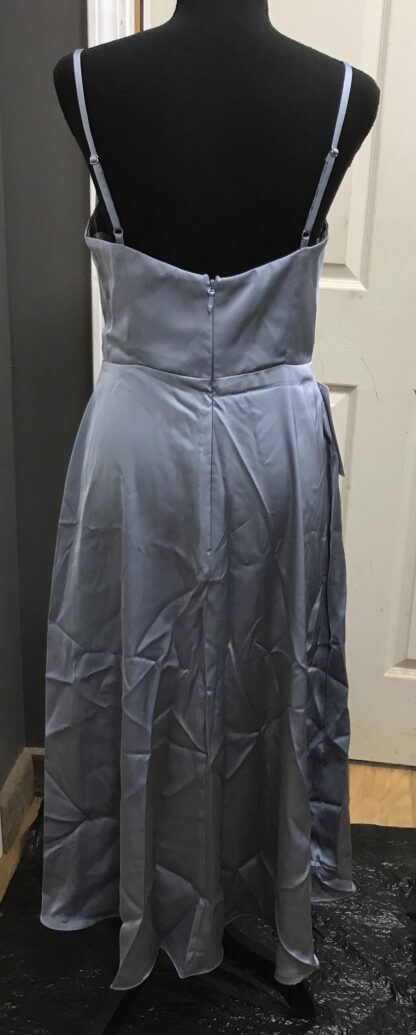 Azazie Elma Dusty Blue Stretch Satin Formal Dress Sz A6 – NEW - Image 5