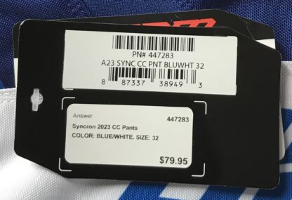 Syncron 2023 CC Race Grade Pants Blue/White Size 32 – NEW - Image 5