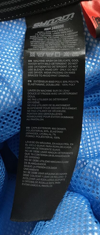 Syncron 2023 CC Race Grade Pants Blue/White Size 32 – NEW - Image 10