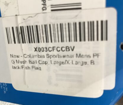 Columbia Sportswear Mens PFG Mesh Ball Cap Large/X-Large Black Fish Flag NEW - Image 8