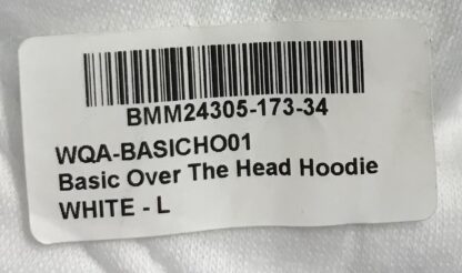 BoohooMAN White Basic Over-The-Head Hoodie Size Large – NEW - Image 8