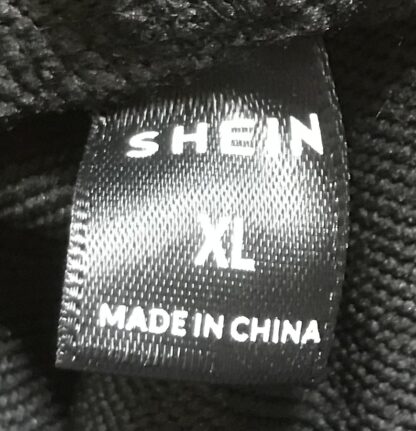 Shein Boys Black Reflective Graphic Hoodie Sz XL – Japanese Text NEW - Image 6