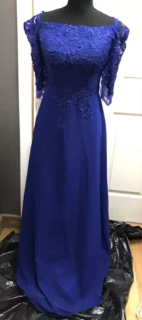 Chiffon sleeves sleeves dark dark blue