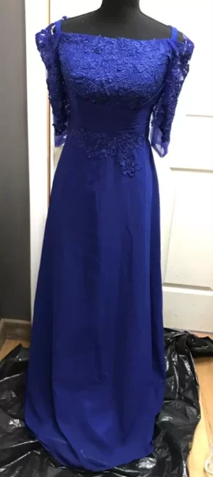 Chiffon sleeves sleeves dark dark blue