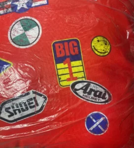 Throw pillow item distressed bike