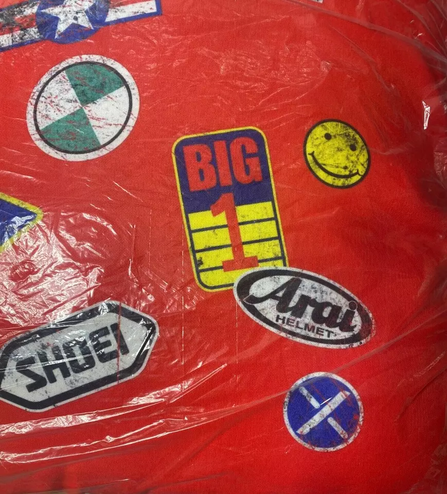 Throw pillow item distressed bike