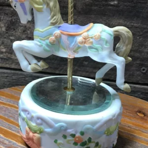 Musical windup carousel horse item