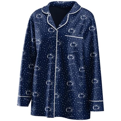 Wear by Erin Andrews Penn State Pajama Set M Blue Button Up Nittany Lions NEW - Image 19