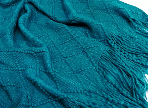 Decorative extured extured knit teal blue