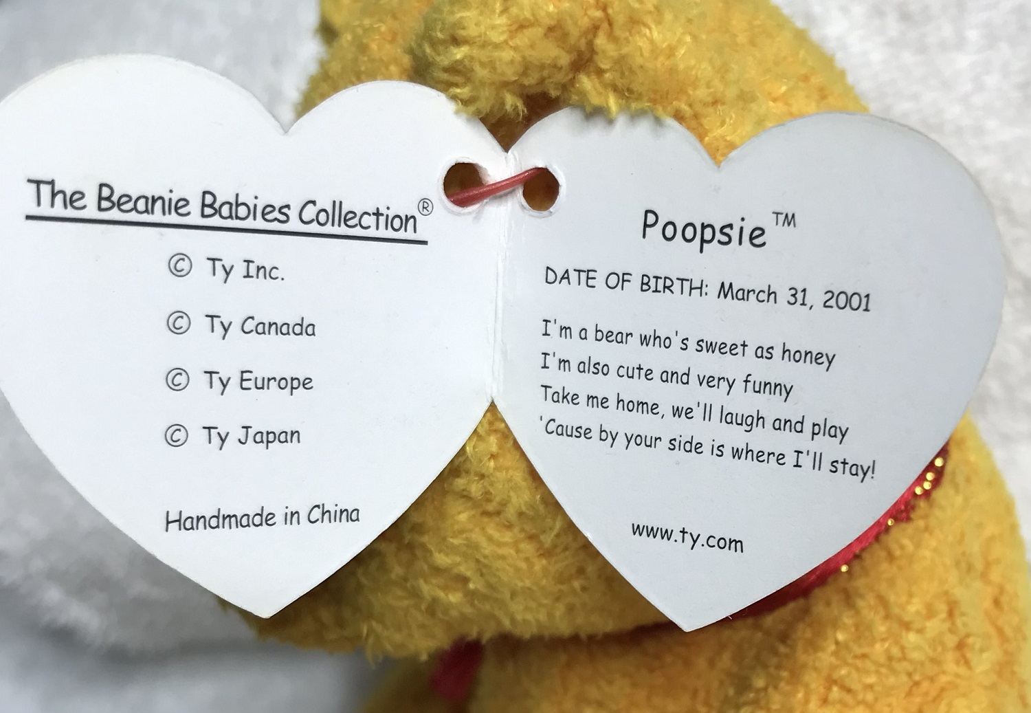Yellow gold beanie baby estate collection