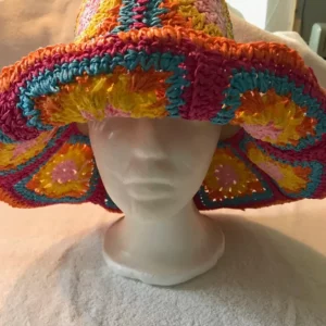 Orange pink granny squares item