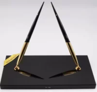 Sheaffer vintage jet crystal desk set