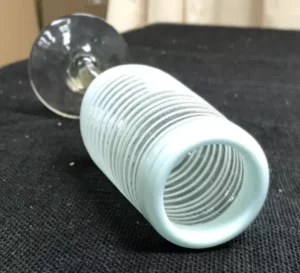 Hand blown martini stem vase white