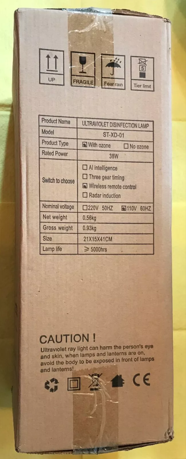 Disinfection lamp item ultraviolet disinfection