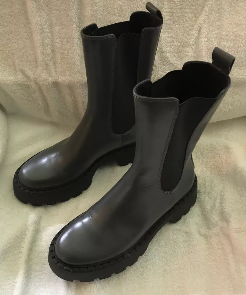 Dark gray gray black track soles