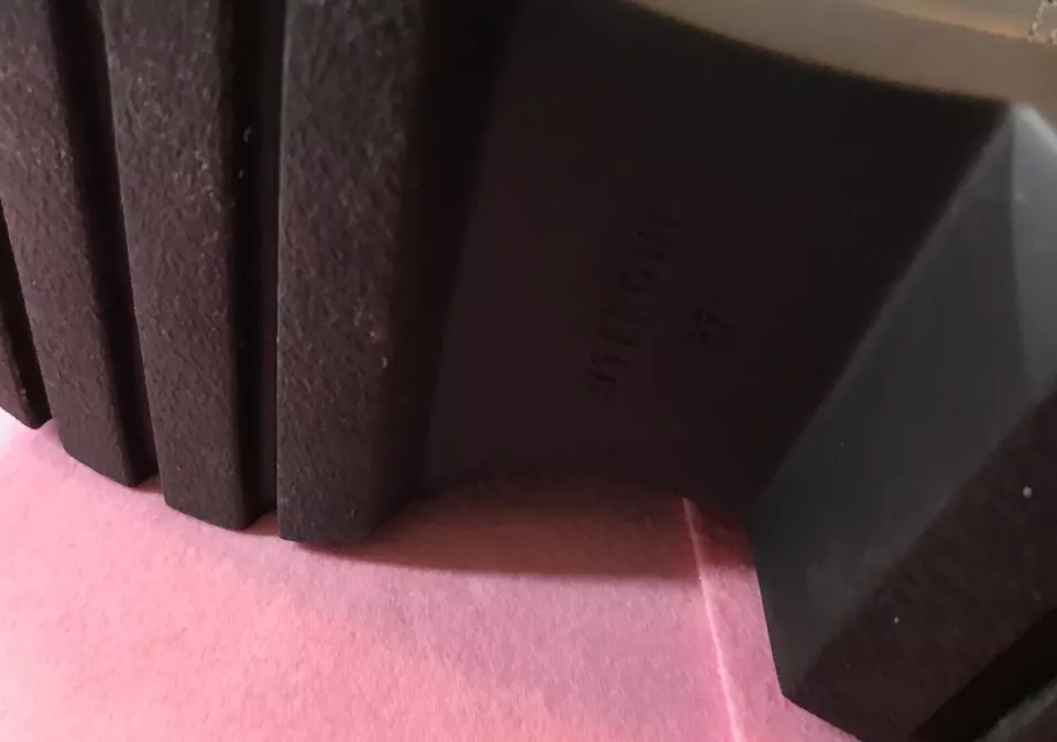 Dark gray gray black track soles