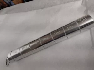 Pill storage key chain item