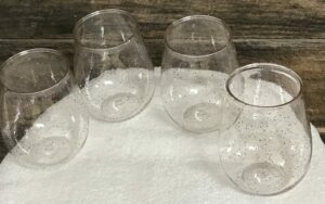 Stemless wine wine glasses glitter infused