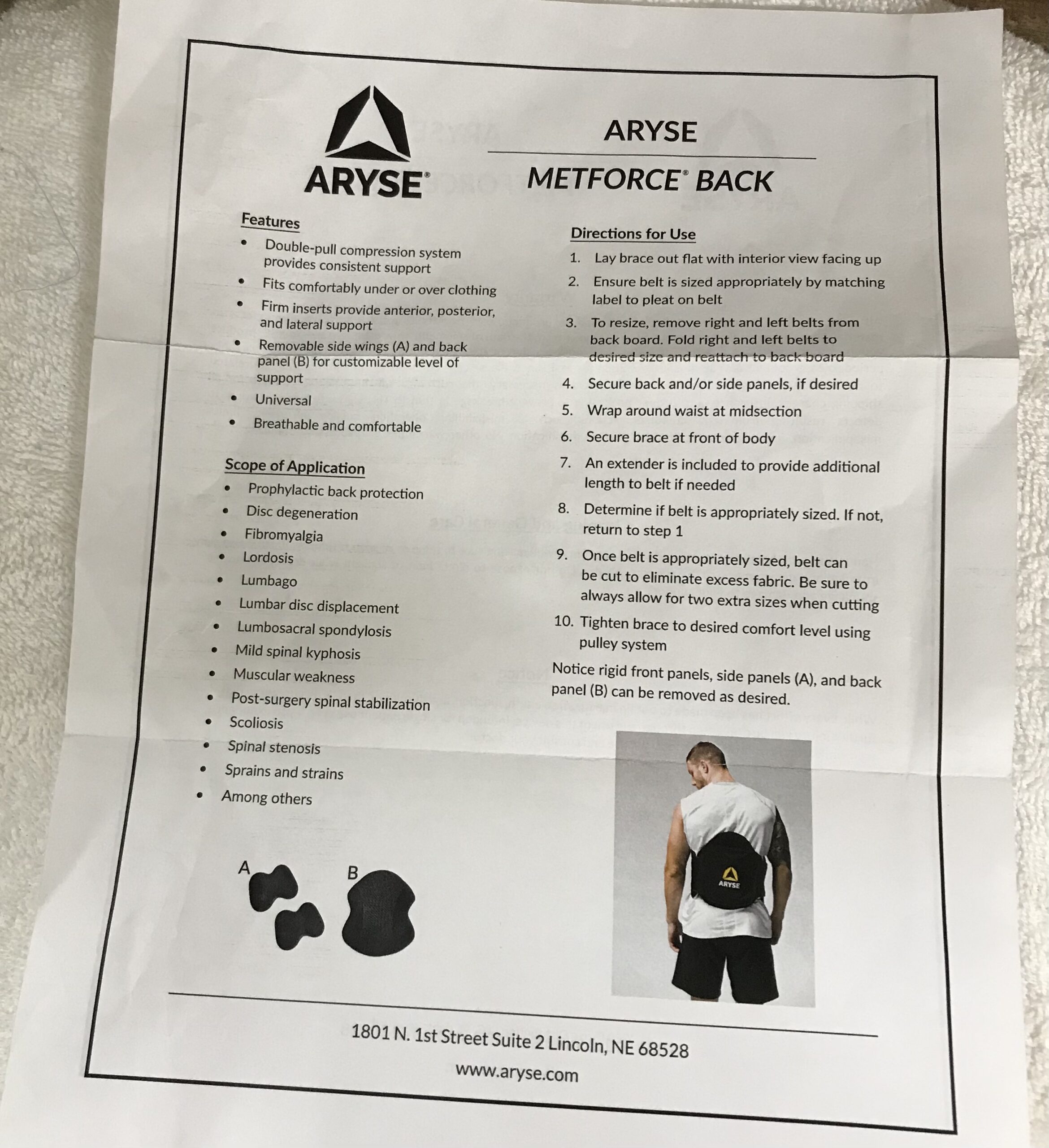 Back brace universal compressive compressive back