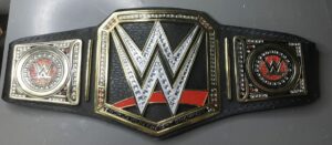 Title belt metallic sideplates world heavyweight