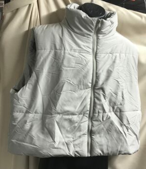 Shein curve light gray zip front