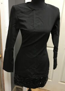 Festive days sequin hem black dress