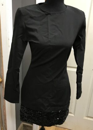 Festive days sequin hem black dress