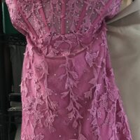 Fuschia pink corset mini mini dress