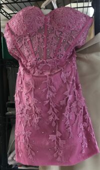 Fuschia pink corset mini mini dress