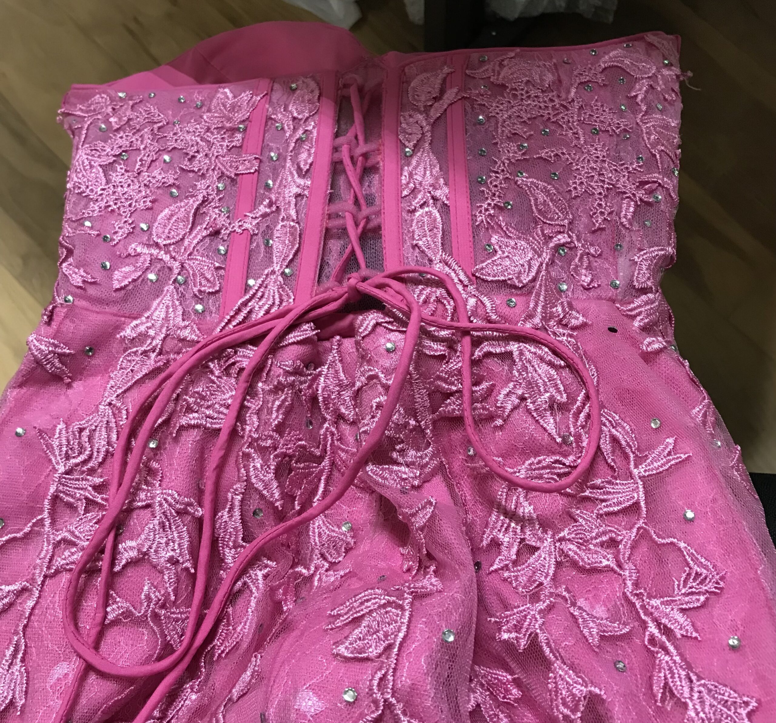 Fuschia pink corset mini mini dress