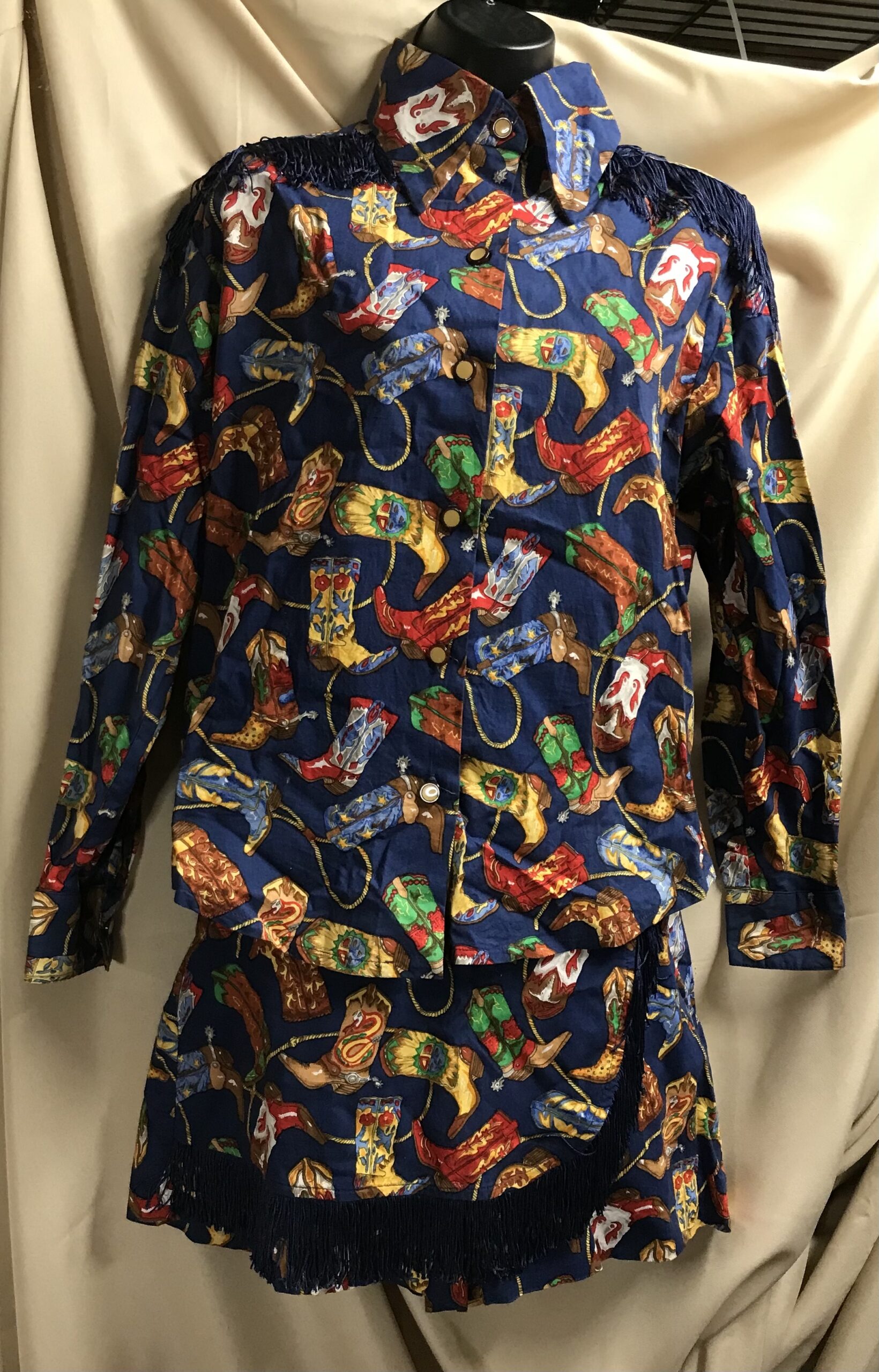 Western shadows fringe skort western