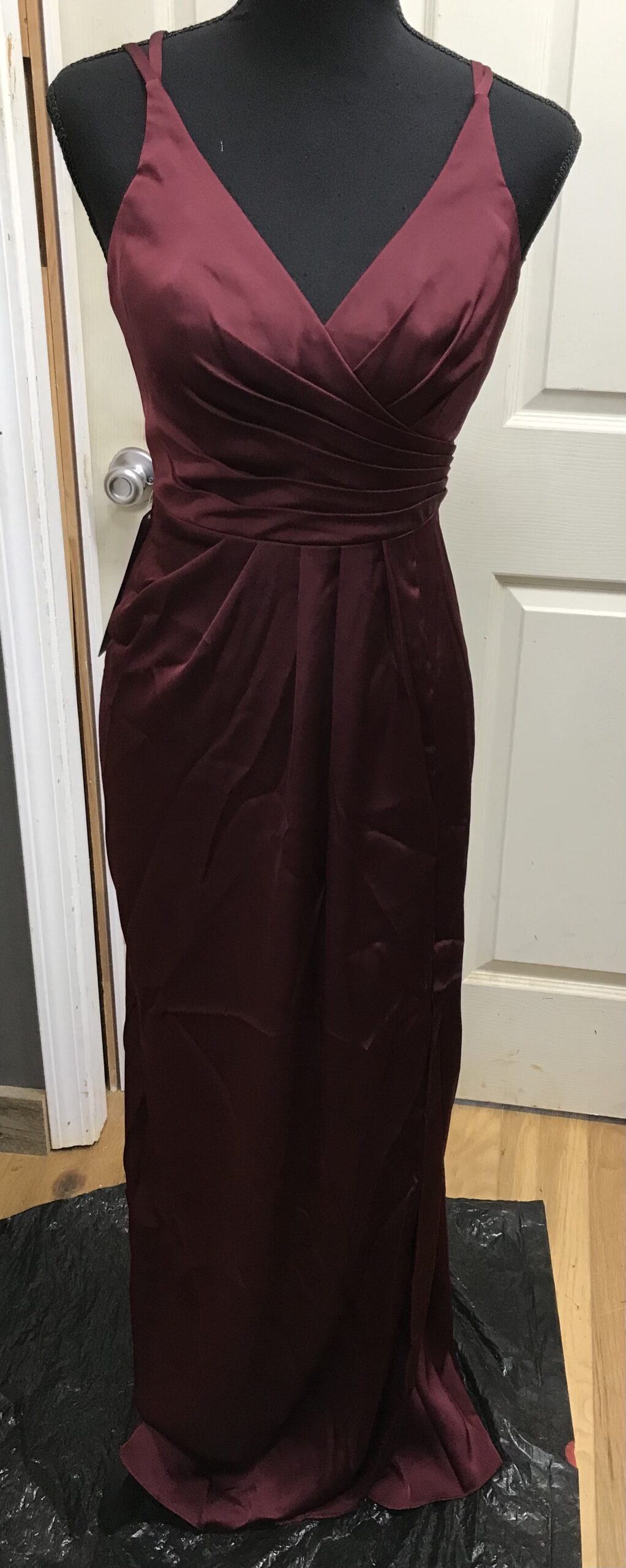 Stretch satin azazie aqua wine color