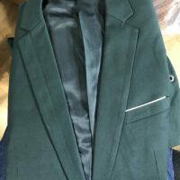 Deep green navy tie blazer vest