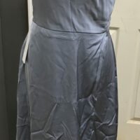 Dusty blue stretch satin azazie elma